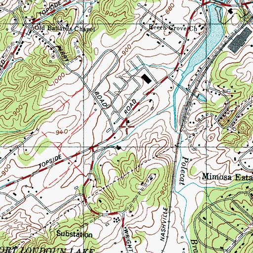 Topographic Map of Alcoa Fire Department Station 3, TN