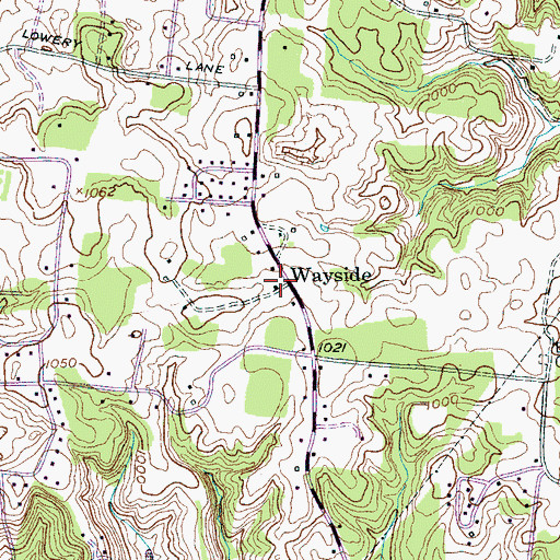 Topographic Map of North Warren Volunteer Fire Department Station 2, TN