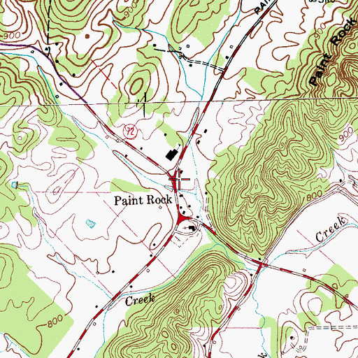 Topographic Map of South Roane County Volunteer Fire Department Station 2, TN
