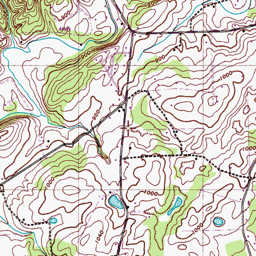 Topographic Map of Monroe Tri - Community Volunteer Fire Department, TN