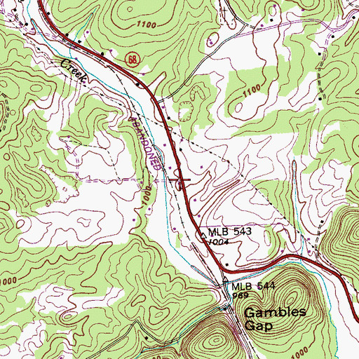 Topographic Map of Mount Vernon Volunteer Fire Department Tellico Plains, TN