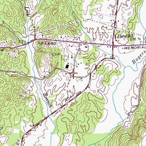 Topographic Map of McMinn County District 7 Idlewild Rural Fire Department, TN