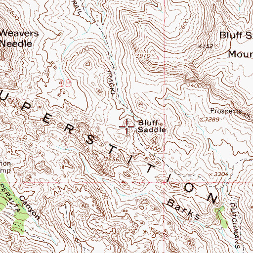 Topographic Map of Bluff Saddle, AZ