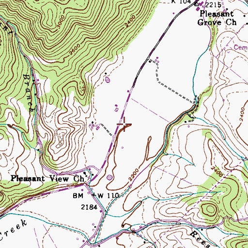Topographic Map of Neva Volunteer Fire Department, TN