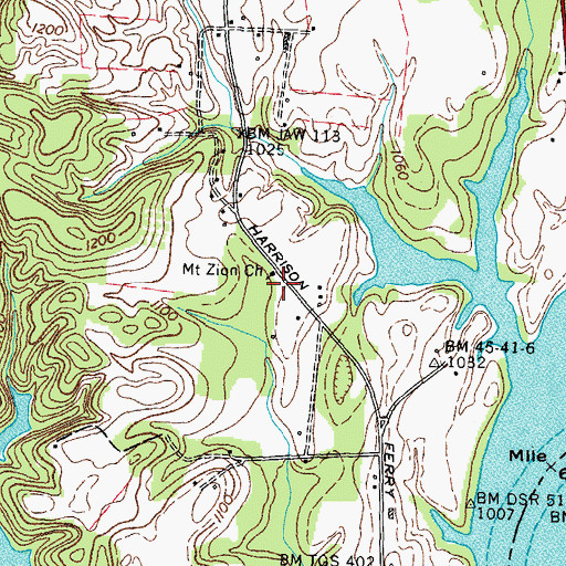 Topographic Map of Baneberry Volunteer Fire Department, TN