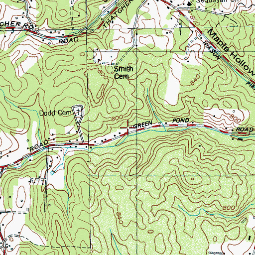 Topographic Map of Sequoyah Volunteer Fire Department Station 1, TN