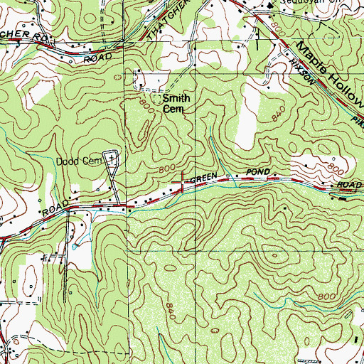 Topographic Map of Sequoyah Volunteer Fire Department Station 1, TN