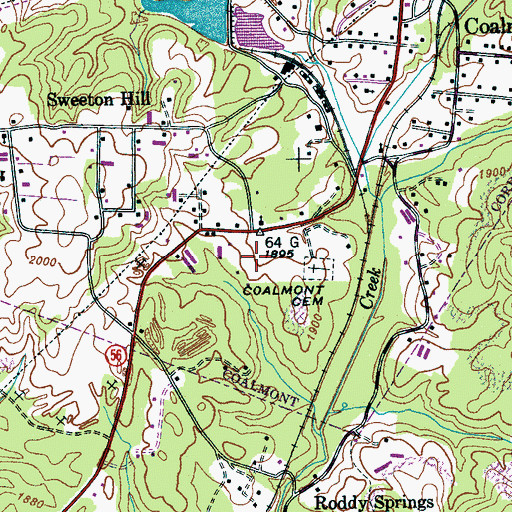 Topographic Map of Coalmont Fire Department, TN