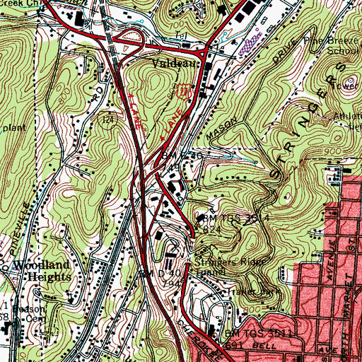 Topographic Map of Lone Oak Volunteer Fire Department, TN
