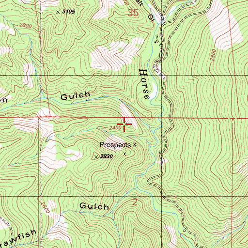Topographic Map of Robinson Gulch, CA