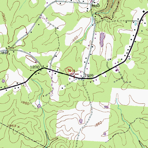 Topographic Map of Beersheba Springs Volunteer Fire Department, TN