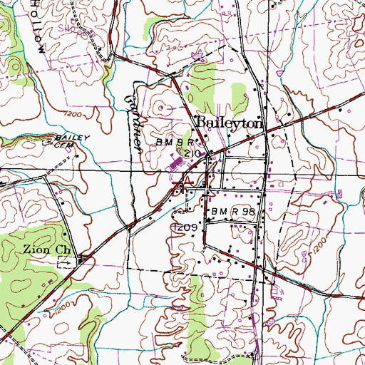 Topographic Map of United Volunteer Fire Station 14, TN