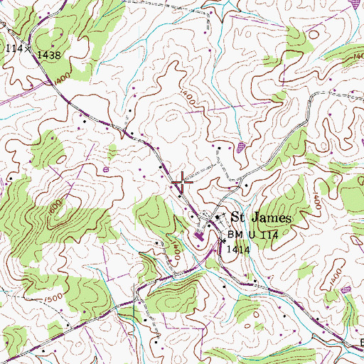 Topographic Map of Saint James Volunteer Fire Department, TN