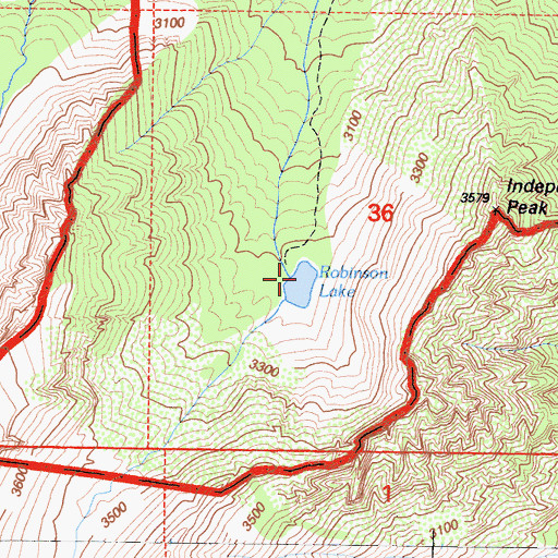 Topographic Map of Robinson Lake, CA