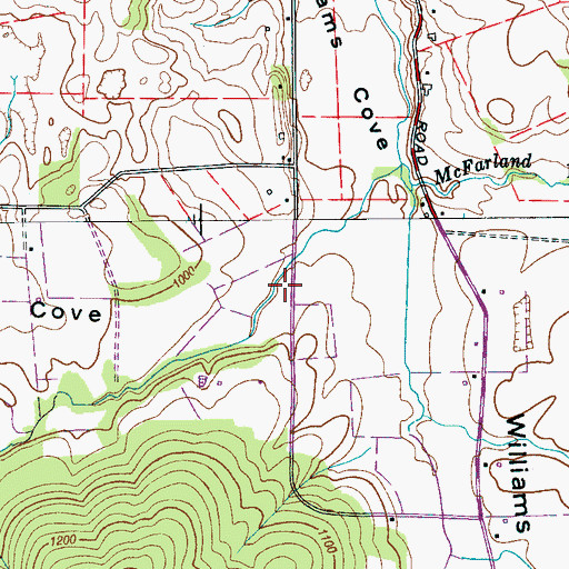 Topographic Map of Franklin County 4th District Volunteer Fire Department, TN