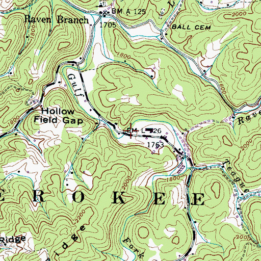 Topographic Map of Grassy Fork Volunteer Fire Department, TN