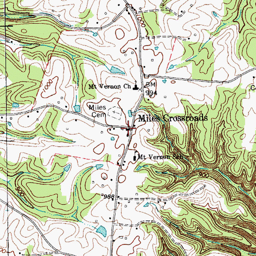 Topographic Map of Mount Vernon Volunteer Fire Department Red Boiling Springs, TN