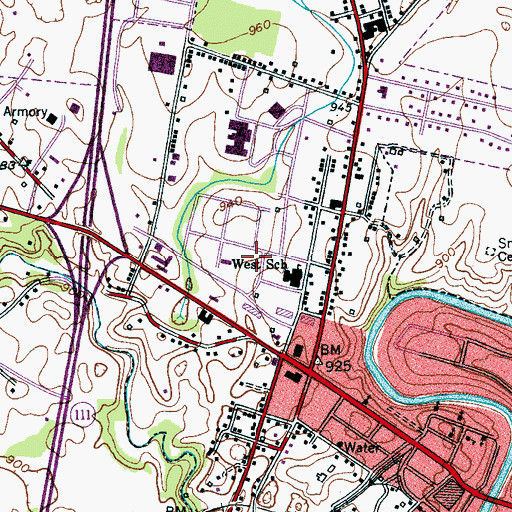 Topographic Map of Sparta Fire and Rescue Station 3, TN