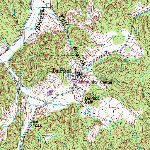 Topographic Map of Seymour Volunteer Fire Department Station 3, TN