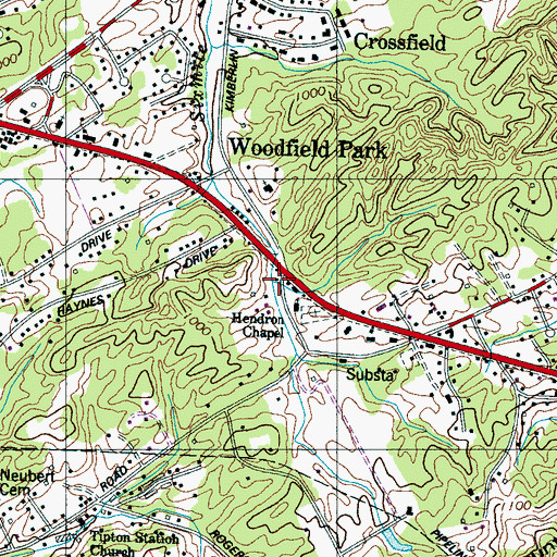 Topographic Map of Seymour Volunteer Fire Department Station 2, TN