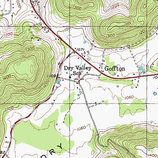 Topographic Map of Putnam County Fire Department Station 15, TN