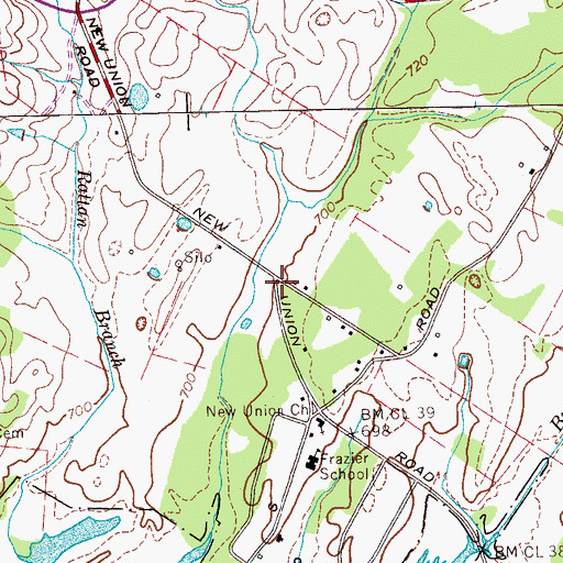 Topographic Map of Rhea County Fire Department Station 750 Frazier Fire District, TN