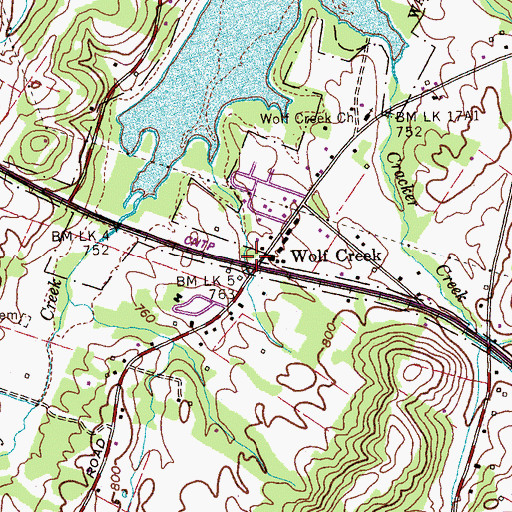 Topographic Map of Rhea County Fire Department Station 740 Wolf Creek Fire District, TN