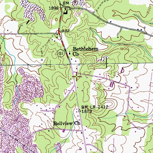 Topographic Map of Piney Volunteer Fire Department Station 2, TN