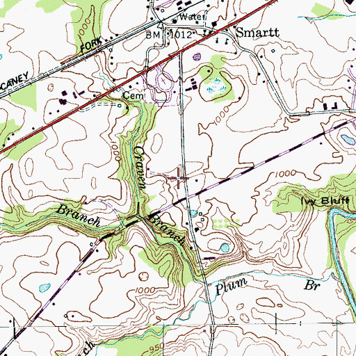 Topographic Map of Morrison Fire and Rescue Department Station 1, TN