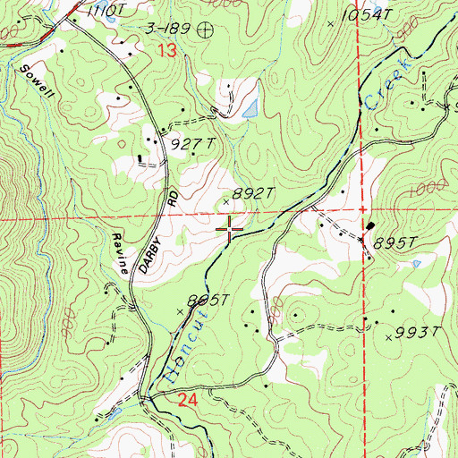 Topographic Map of Robinson Ravine, CA
