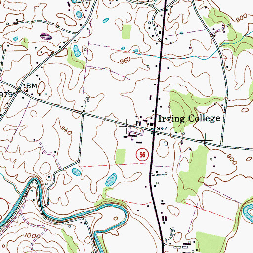 Topographic Map of Collins River Volunteer Fire Department Station 2, TN