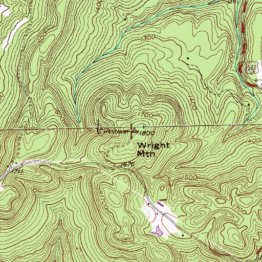 Topographic Map of Wolf River Fire Tower, TN
