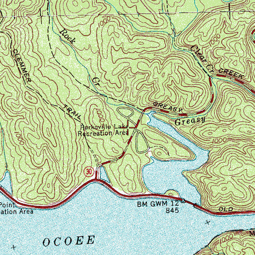 Topographic Map of United States Forest Service Ocoee Work Center, TN