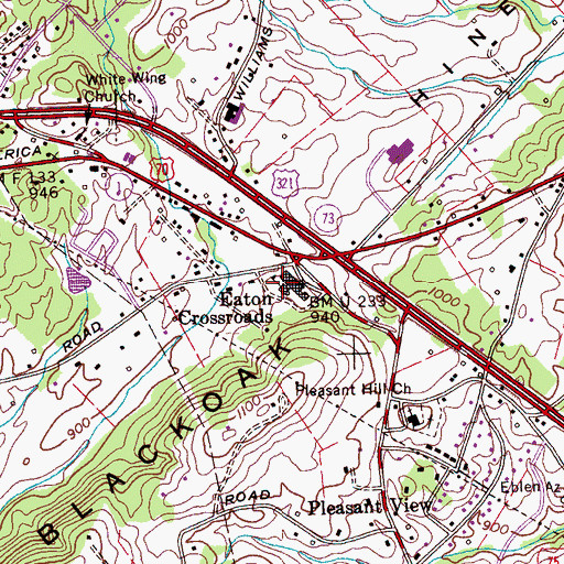 Topographic Map of Loudon County Fire Rescue Station 3, TN