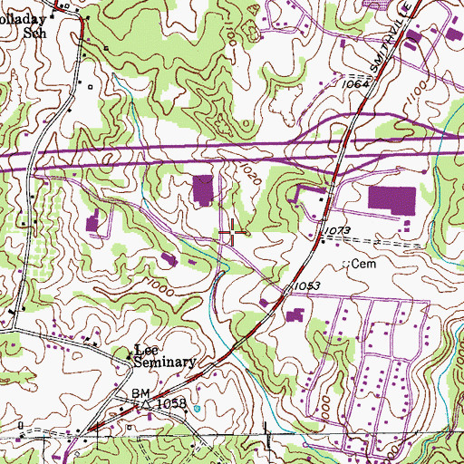 Topographic Map of Cookeville Fire Department Station 3, TN