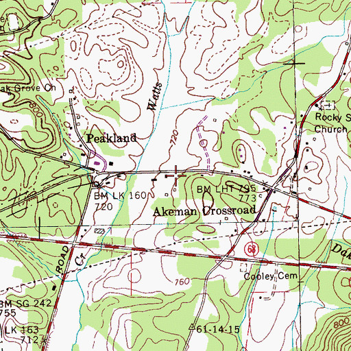 Topographic Map of Meigs County Emergency Services Fire Rescue Station 4, TN