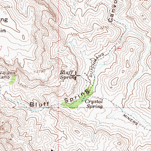 Topographic Map of Bluff Spring, AZ