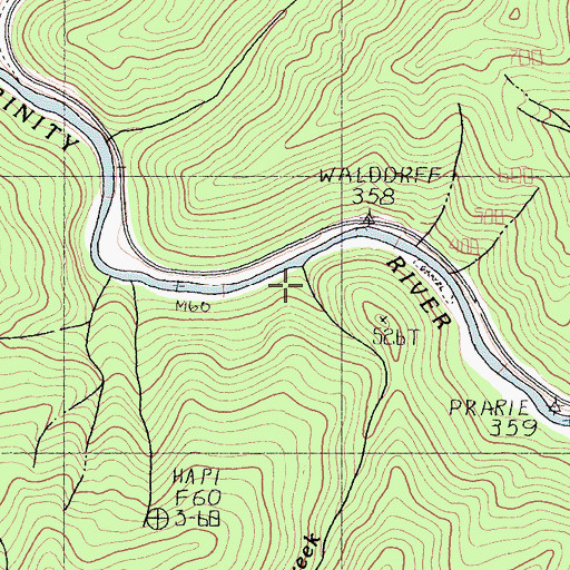 Topographic Map of Rock Bar Creek, CA