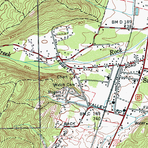 Topographic Map of Sale Creek Volunteer Fire and Rescue Station 2, TN