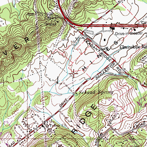 Topographic Map of Rural / Metro Fire Department Knoxville Fleet / Training Center, TN