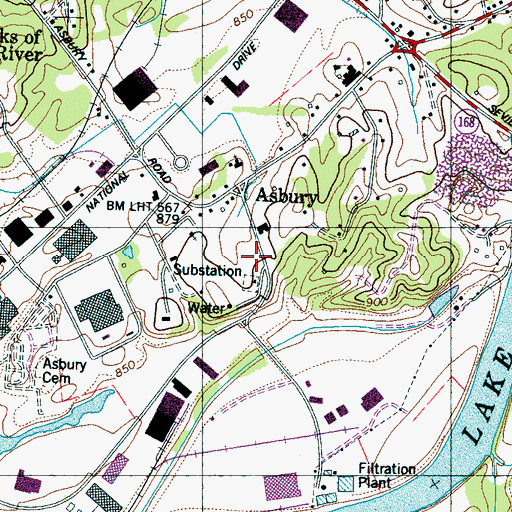 Topographic Map of Rural / Metro Fire Department Knoxville 27, TN