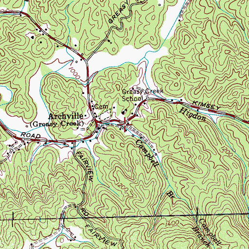 Topographic Map of West Polk County Fire and Rescue Station 6, TN
