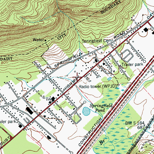 Topographic Map of Soddy Daisy Fire Department Station 3, TN