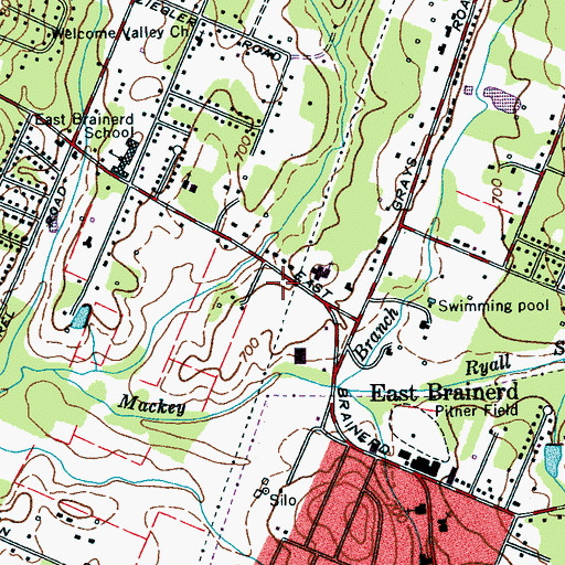 Topographic Map of Chattanooga Fire Department Station 21, TN