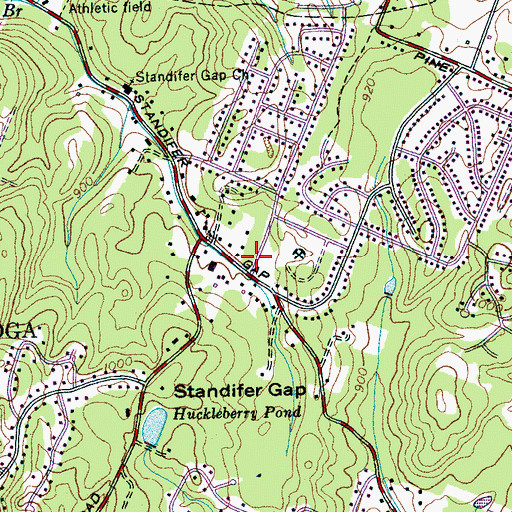 Topographic Map of Tri - Community Volunteer Fire Department Station 5, TN