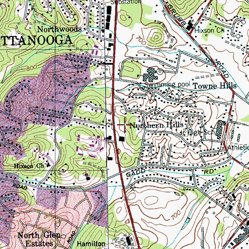 Topographic Map of Tennessee Department of Agriculture Division of Forestry District 3, TN
