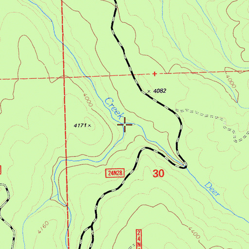 Topographic Map of Rock Creek, CA
