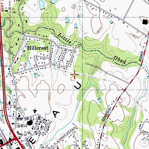 Topographic Map of Crossville Fire Department Station 2, TN