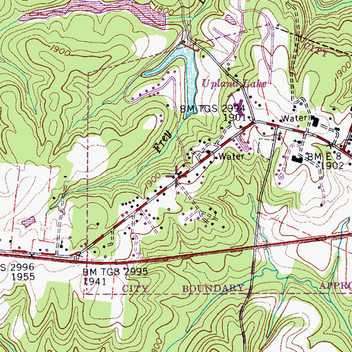 Topographic Map of Cumberland County Fire Department Station 8, TN