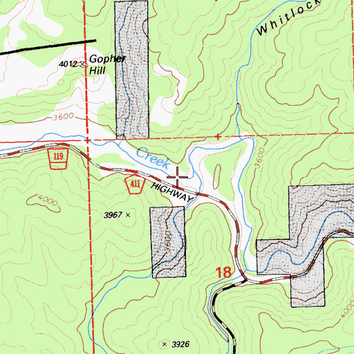 Topographic Map of Rock Creek, CA